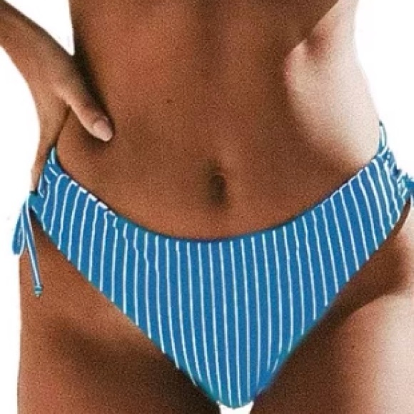 Cupshe Women's Back Braided Straps Reversible Bottom Bikini Sets Blue Size S - Picture 6 of 7